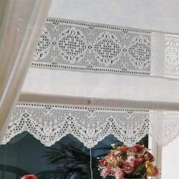 Филейный узор для очаровательной кухонной занавески