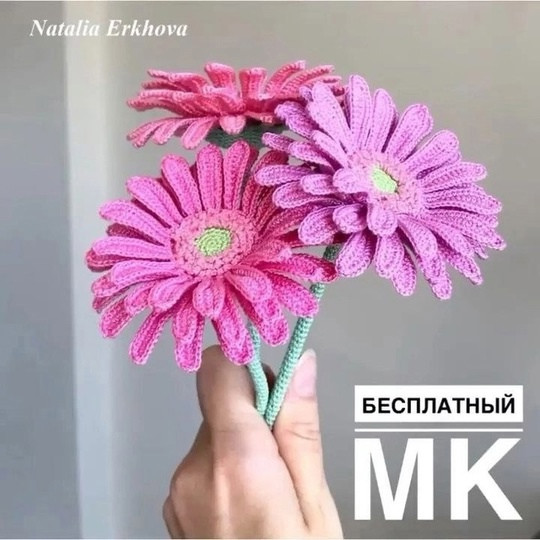 Вязаные герберы