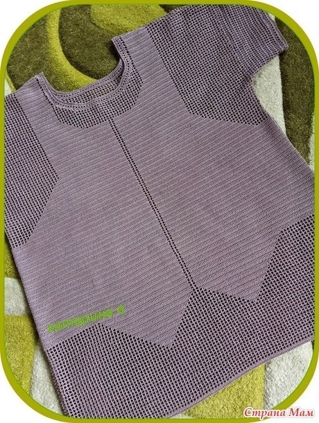 Туника крючком с имитацией жилета