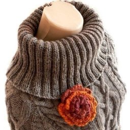 Тёплая туника из объемных кос