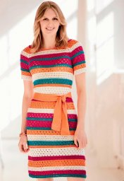 Платье в полоску спицами