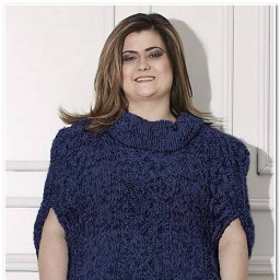 Блуза-кокон для пышных дам спицами