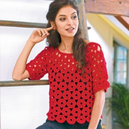 Джемпер из шестиугольных мотивов