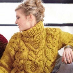 ​Узор "Объемная коса" спицами. Схема и описание