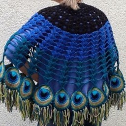 Вяжем шаль "Перо павлина"