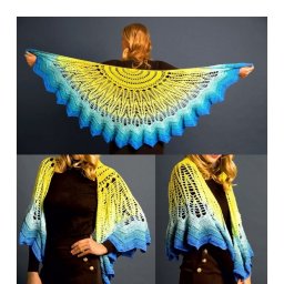 Яркая шаль, вяжем с радостью!