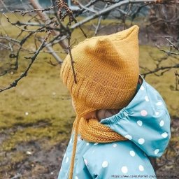 Детская шапка с ушками спицами