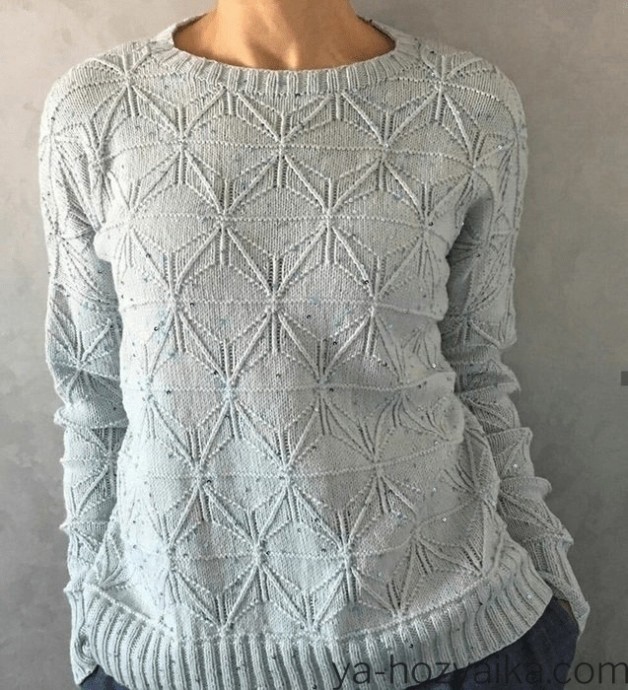 Спицами: пуловер Foldline