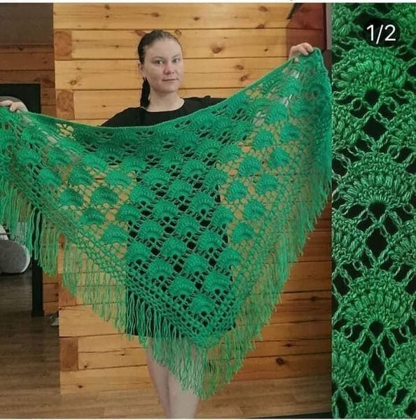 Узор крючком для ажурной шали