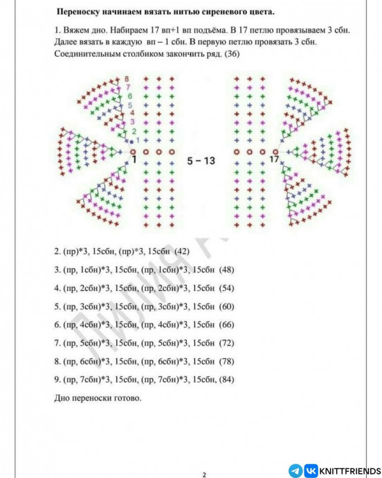 Мини-люлька для куклы, вяжем из трикотажной пряжи