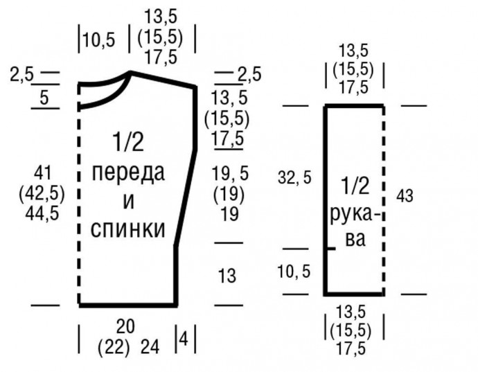 Джемпер с ажурной вставкой, вяжем спицами