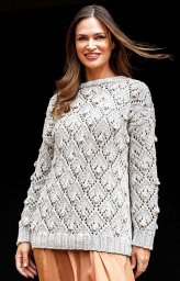 Джемпер узором из ромбов с шишечками