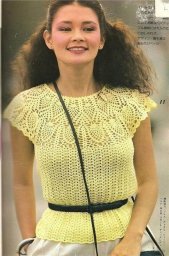 Кофточка с круглой кокеткой крючком