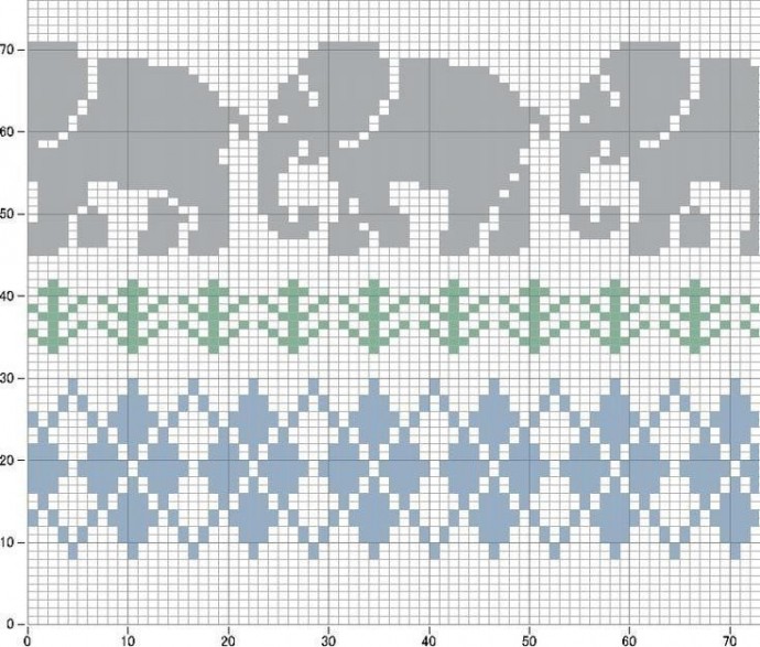 Джемпер со слониками - узор для детских вещей
