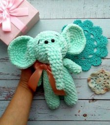 Зефирный слоник крючком