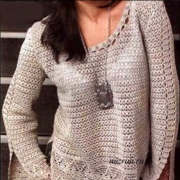 Ажурный пуловер крючком