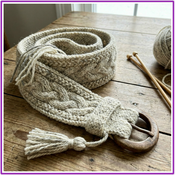 Вяжем пояс спицами