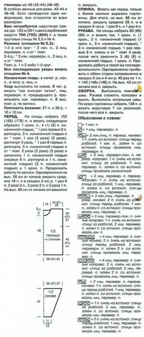 Свитер спицами с красивыми аранами