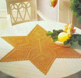 Вязаная крючком салфетка "Звезда"