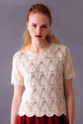 Джемпер с коротким рукавом спицами от японских дизайнеров