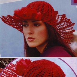 Яркая шляпка, связанная крючком