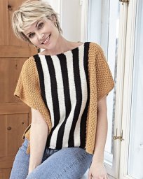 Пончо с полосатой серединой