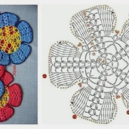 Симпатичный цветочный мотив крючком