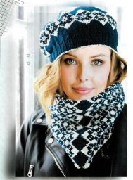 Берет и снуд жаккардовым узором