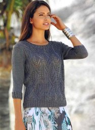 Пуловер из шелковой пряжи