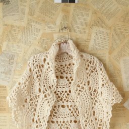 Шаль с веерами, вяжем крючком