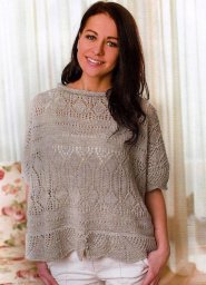 Ажурная футболка оверсайз спицами