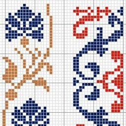 Цветочный орнамент, пригодится любителям жаккарда