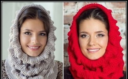 Узор для шарфа-хомута спицами