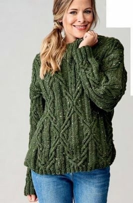 Роскошный джемпер из твидовой пряжи, модель с узором из аранов Роскошный джемпер из твидовой пряжи, модель с узором из аранов