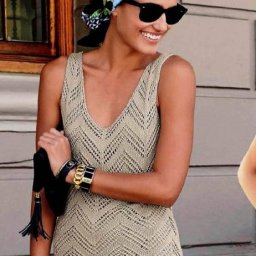 Изящный летний сарафан, связанный спицами