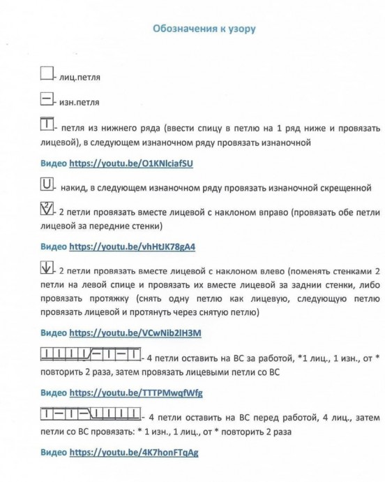 Описание красивого шарфа патентным узором с косами спицами