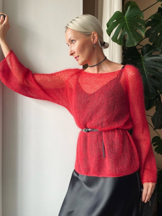 Паутинка &laquo;Red&raquo;, вяжем из мохера