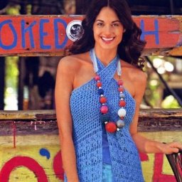 Стильная вязаная накидка