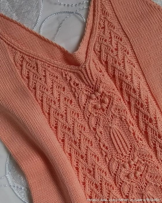 Летний топ спицами