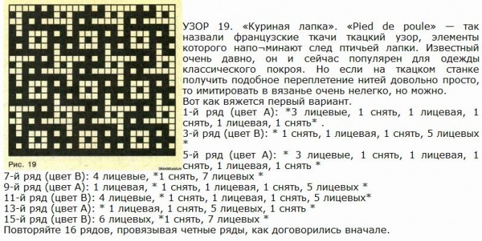 Узор спицами для необычного пледа Узор спицами для необычного пледа