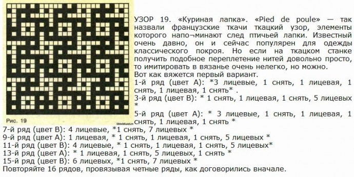 Узор спицами для необычного пледа