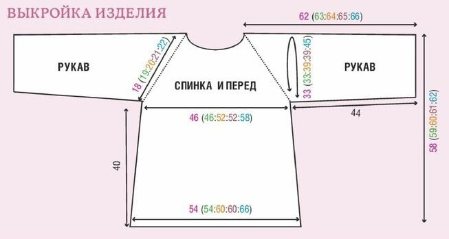Свободная ажурная туника реглан спицами Свободная ажурная туника реглан спицами