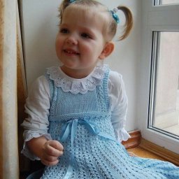 Сарафан спицами, вяжем детям