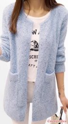 Голубой вязаный кардиган: уют и стиль в одном образе