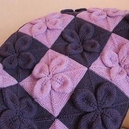 Плед из объёмных мотивов