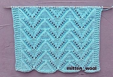 Узор спицами "Ажурные галочки"