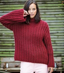 Джемпер-оверсайз с патентным узором