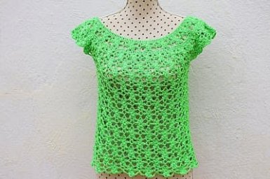 Ажурный топ крючком