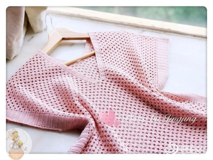 Розовый летний топ крючком &mdash; нежность, которую хочется носить каждый день