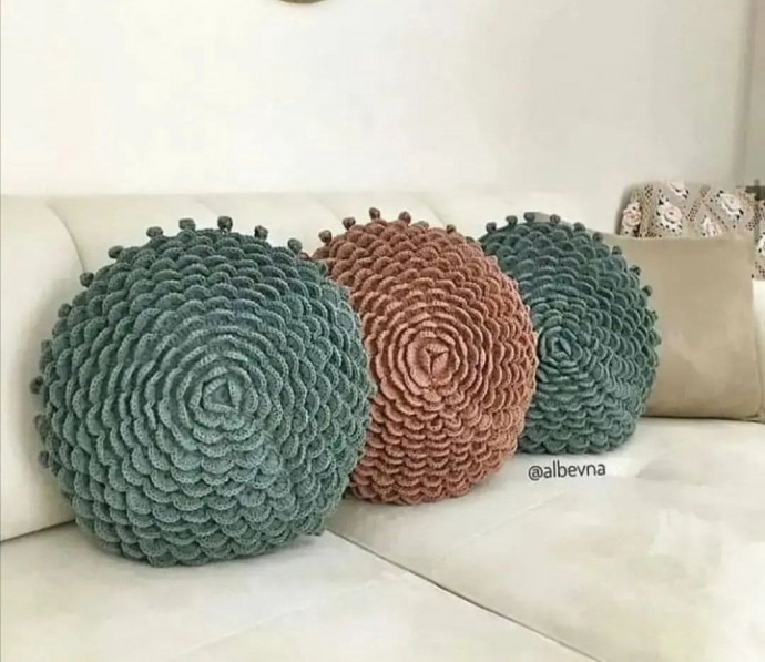 Декоративная подушка крючком